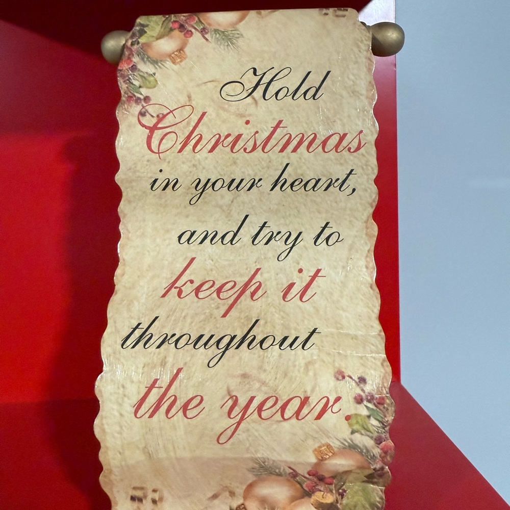 Elegant Christmas Scroll Wall Art with Heartfelt Message